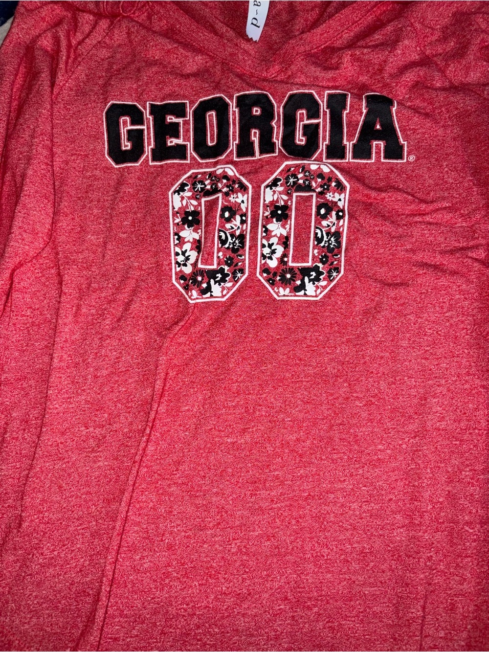 Georgia Women's Red Long-Sleeve V-Neck Tee Georgia UGA Bulldogs GO DAWGS - Picture 3 of 4